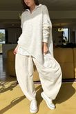 Made in Italy Big Softie Super Slant Knit Top Stone Marl 